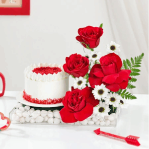 Eternal Love Cake And Roses Combo